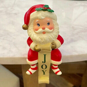 Russ Red and White Santa Joy Holiday Decor